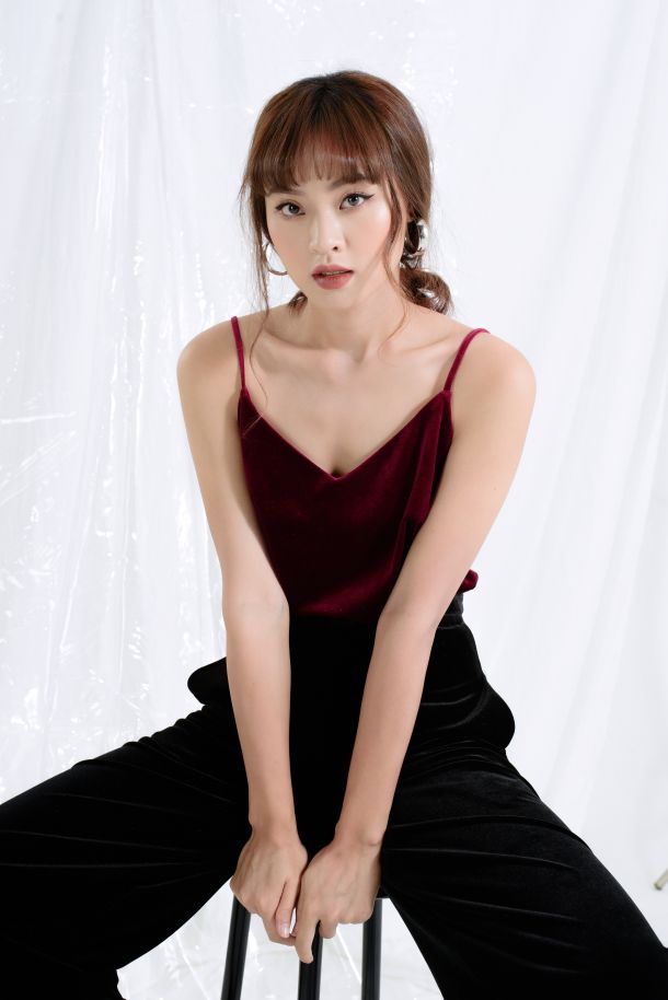 hlače top baršun moda žena fashion