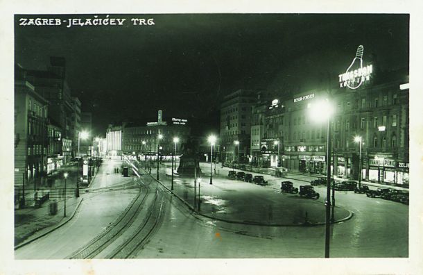 razglednica, Zagreb Jelačićev trg, 1928-1940