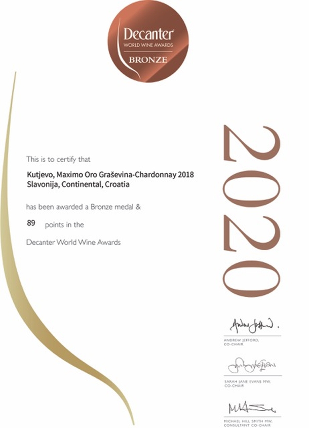 decanter bronca Maximo Oro berba 2018
