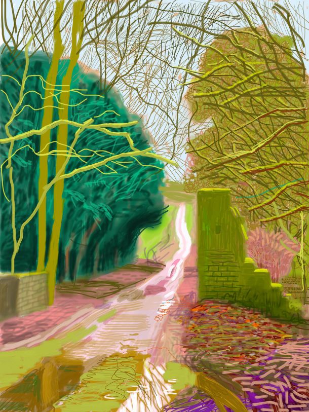 David Hockney, The Arrival of Spring in Woldgate, East Yorkshire in 2011 (twenty eleven), 2011. © David Hockney